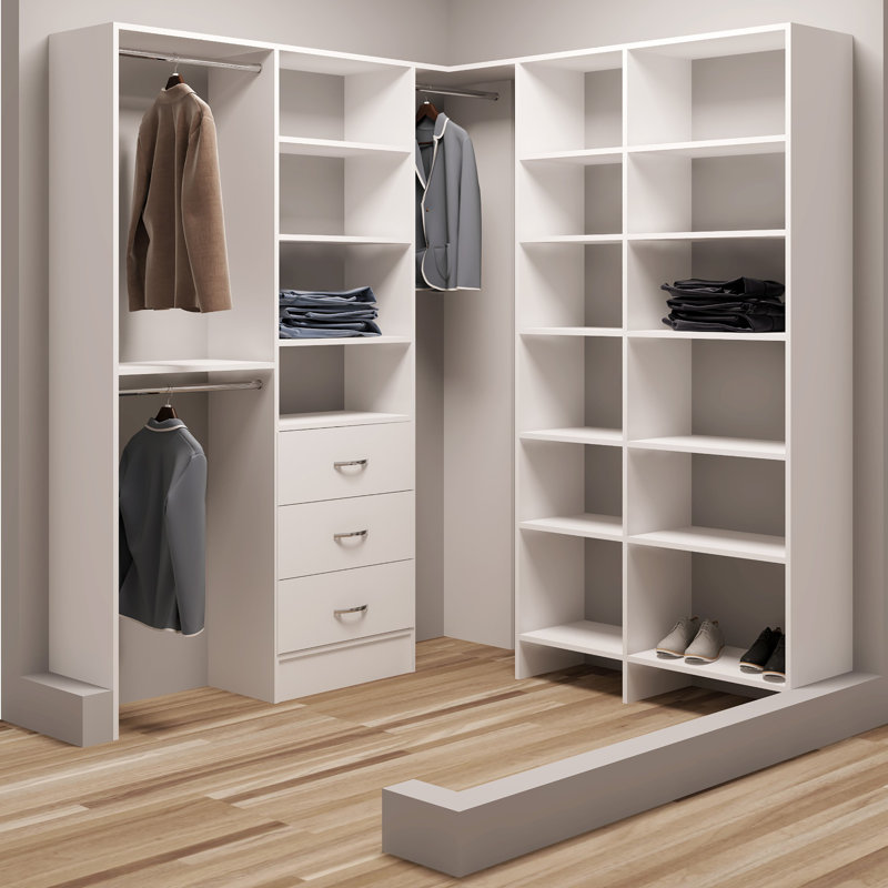 Rebrilliant Belle 72" W 75" W Closet System Corner Systems Wayfair